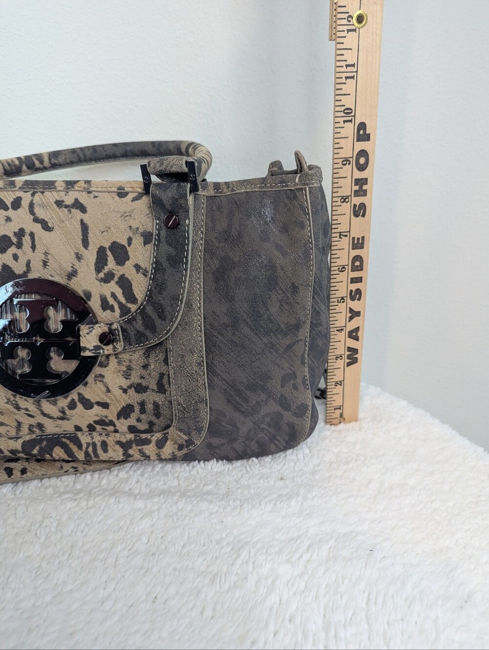 Tory Burch Amanda Leopard Print Satchel Chain Strap NWT Tag Coconut 11109017 - Picture 11 of 15